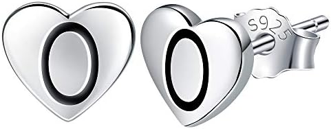 Lydreewam 925 Sterling Silver Love Letter A-Z earrings for Women, Diameter 8mm