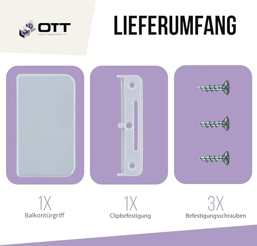 OTT beschlagswelt GKG Balkontürgriff BG53 PVC weiß