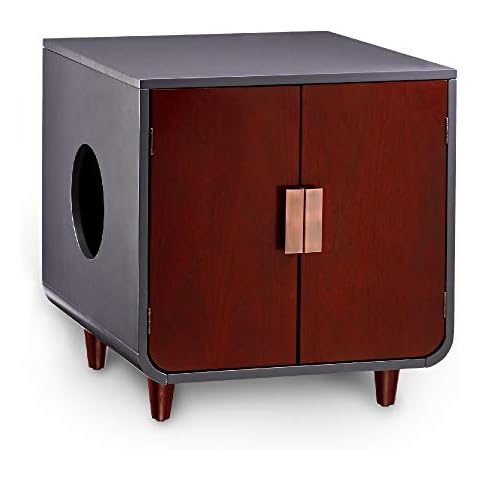 Staart Dyad Wooden Cat Litter Tray Box Washroom Puppy Toilet Mocha Walnut ST-K100010 Cover
