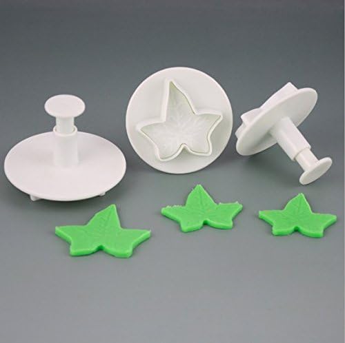 Fulldream 3 Pcs Maple Leaf Fondant Plunger Cutter Cake Biscuit Cookies Decorating Tool Mold