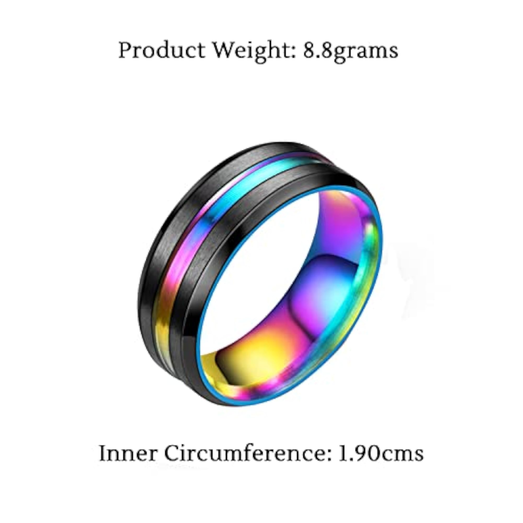 Platinum Plated Titanium Steel Black Bands Ring for Men