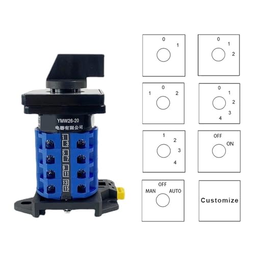 Interruptor selector multiposición 20A con aislamiento de 690V LW26 3