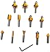 KHCRAFT Router Bit Set 1/4-Inch Shank Tungsten Carbide Bits 12-Piece in Display Case for Woodworking