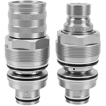 6679837 6680018 Male & Female Flat Face Hydraulic Couplers 46mm, Hydraulic Quick Connect Fittings Compatible with Bobcat T140 T190 T250 T450 753 763 773 A220 A300 A770 S130 S150