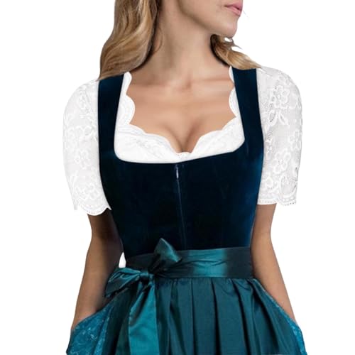 Generic - German Dirndl Blouse,Bavarian Oktoberfest German Beer Festival White Cropped Tops White Shirts, 0507c-white, Large