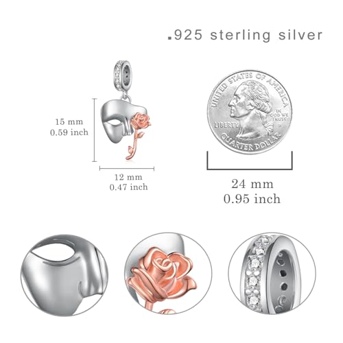 Phantom of the Opera Charms 925 Sterling Silver Phantom of the Opera Merchandise Charms Broadway Music Theater Gifts for Women4