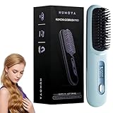 Numoya Go Brush Pro, Numoya Portable Straightener Brush, Rechargeable Gobrush Pro Hair Straightener Comb Brush, Fast Heating Cordless Mini Hair Straightener Brush (Blue)