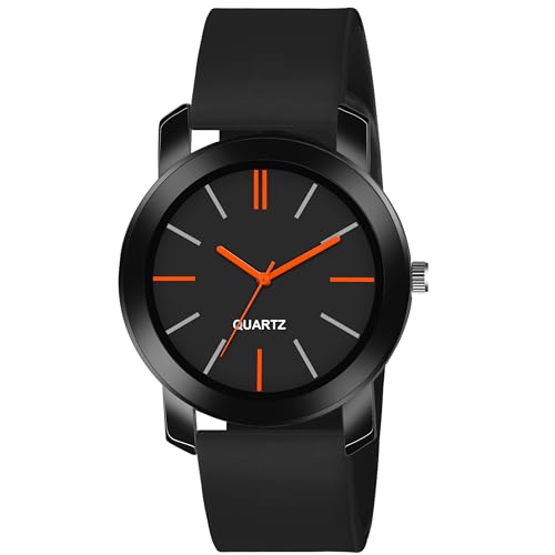 Shocknshop Analogue Black Dial Silicone Strap Watch for Mens Boys (Black Dial and Strap) -W219 : Amazon.in: Fashion