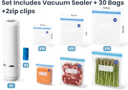 JoDeVi Compact Handheld Vacuum Sealer for Food with 30 Reusable Bags - image 5