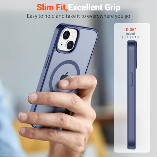Image of SUPFINE Magnetic for iPhone 15 Plus Case & iPhone 14 Plus Case(Compatible with MagSafe)(Military Grade Drop Protection) Slim Translucent with Anti-Fingerprint Phone Case,Lavender Gray