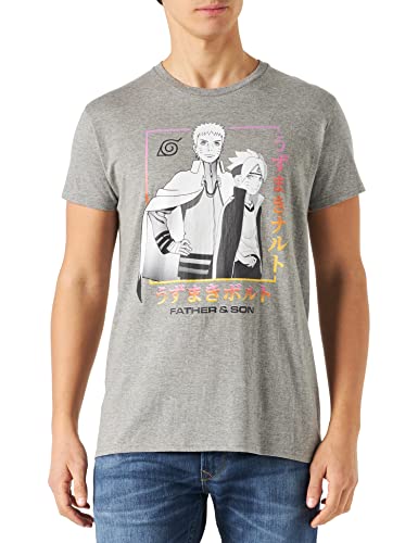 Boruto Meborutts007 Camiseta, Gris Melange, XXL para Hombre