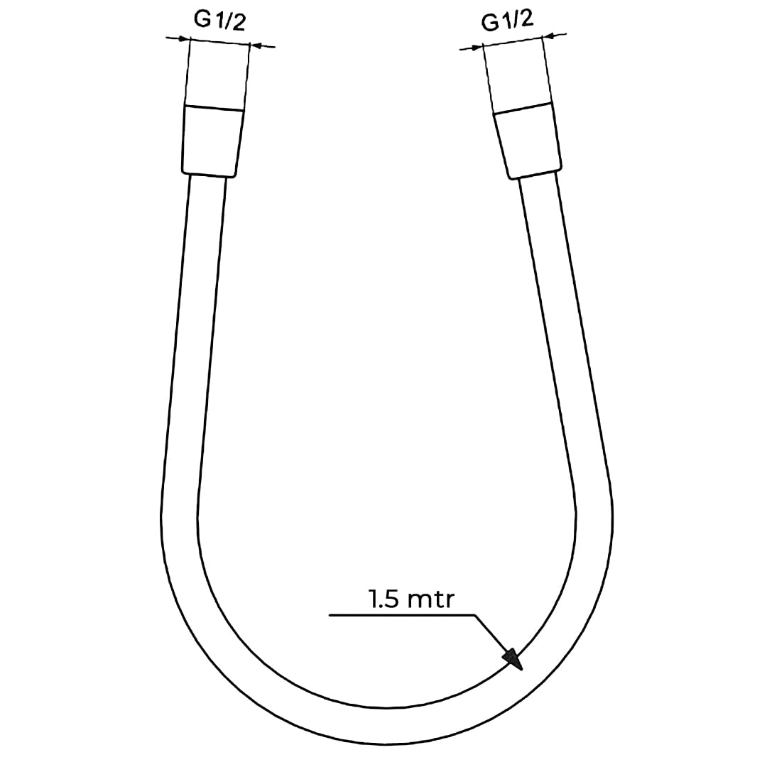 RN PVC High Quality Shower Hose - Silver Color