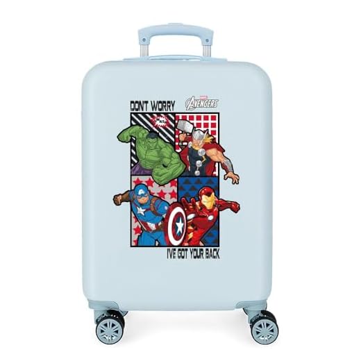 Marvel Los Vengadores All Avengers Maleta de Cabina Azul 38x55x20 cms Rígida ABS Cierre de combinación Lateral 34 2 kgs 4 Ruedas Dobles Equipaje de Mano