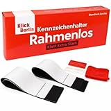 Klett Kennzeichenhalter Rahmenlos [Extra-Stark & Legal] Kennzeichenhalter | Wetterfeste Nummernschildhalter | Kennzeichen Klett | Rahmenlose Kennzeichenhalter Österreich & Deutschland Klick Berlin