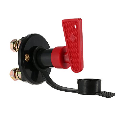 RuleaxAsi Universal Car Truck Vehicle Battery Disconnect Cut Off Rotary Switch Terminais de latão