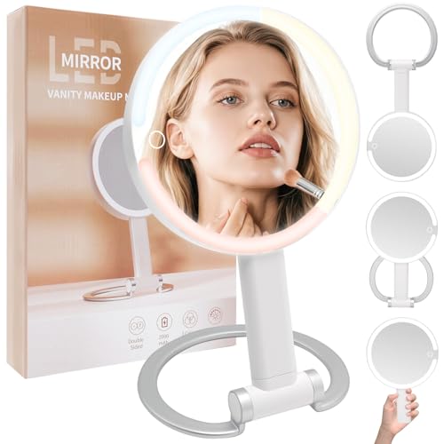 Magnifying Mirror with Light, Makeup Mirror with Lights and Adjus...