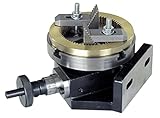 Schneckengetriebe für Teilungen bis 360 Grad, eine Umdrehung der Spindel entspricht 10 Grad