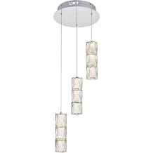 Elegant Lighting Indoor Modern Home Decorative Bright Polaris LED Light Chrome Pendant Clear Crystal
