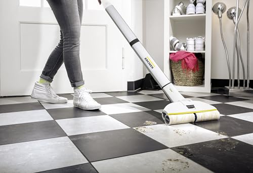 Image of Karcher Electric mop EWM 2, cordless mop with 2 rotating microfibre rollers, battery life: approx. 20 min, coverage area per battery charge: approx. 60 m