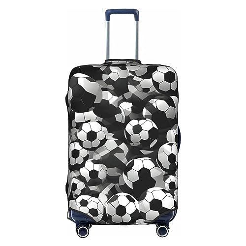 Black And White Soccer Ball Pattern Print Suitcase Covers For Luggage Suitcase Cover Travel Luggage Cover Fits 18-32 Inch Suitcases