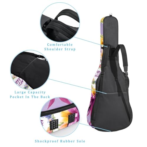 Housse guitare acoustique 40/41 pouces imperméable violette