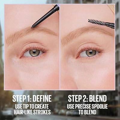 Maybelline Express Brow Ultra Slim Eyebrow Makeup, Brow Pencil with Precision Tip and Spoolie for Defined Eyebrows, Ash Brown (Packaging May Vary)