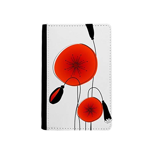 Étui portefeuille passeport fleurs abstraites en finitions luxe