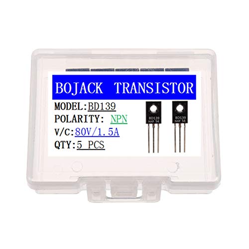 BOJACK BD139 Transistores de potencia NPN 1.5A 80V Audio Power Amplifier Transistores TO-126 (Pack de 5 piezas)