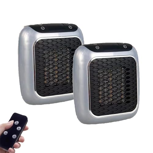 Riscaldatore Heatflash, Riscaldatore Da Parete in Ceramica Heatflash Con Spina, Riscaldatori Elettrici Portatili for Uso Interno, Con Telecomando, Riscaldamento Rapido in 3 Secondi(2PCS)