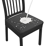 Dioxide Coprisedie Impermeabile in tpu Protezione,Copri Sedie Anti-Macchie e Liquidi,Coprisedie Elasticizzato Facile Installare, Traspirante e Lavabile,Ideale per Cucina e Sala da Pranzo (Nero,4PCS) immagine