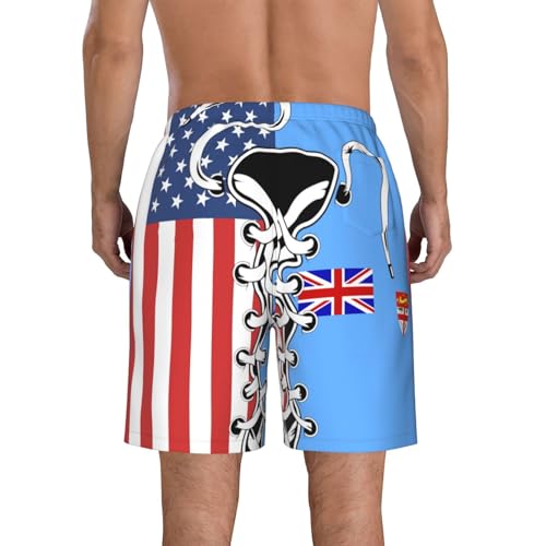 Men's Vintage America Fiji Islands Fijian Flag Board Shorts Swim Trunks4