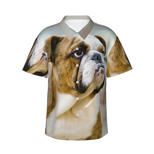 Chemise hawaïenne bouledogue anglais homme anti-transpiration pour vacances et plage