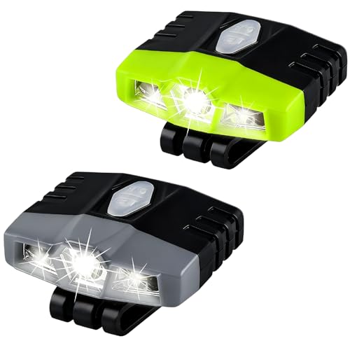 LHOTSE Ultra Bright Mini Hands Free LED Clip on Cap Light - Rechargeable Waterproof Hat Light Flashlight Portable Headlamp for Fishing Camping Hand Work Baseball Caps