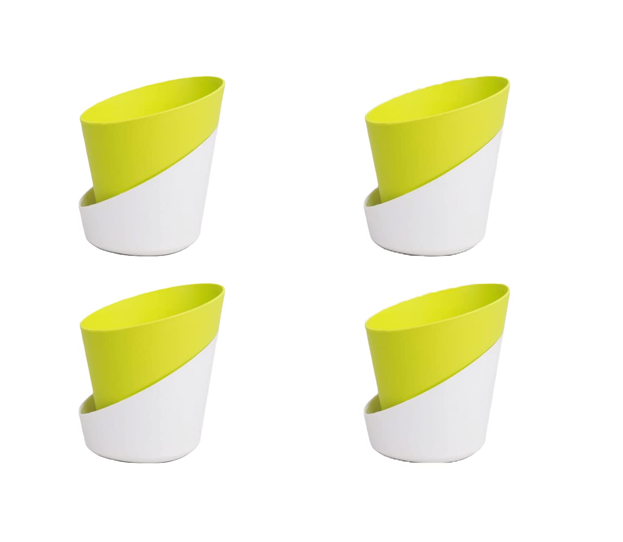 Garden Art Self Watering Pots Planter for Plants Pack of 4 Tabletop Office Desk Decor Round Plastic Flower Pot 4.3 Inch (Pastel Yellow White) (B0BJTPYKH4) Amazon Price History, Amazon Price Tracker