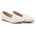 FAUSTO FST FJDWC-7044 WHITE-39 Women Party Ethnic Flat Loafers |Glittery Embellished Slip-On Ballerina Casual Moccasin Shoes (6 UK) gallery image