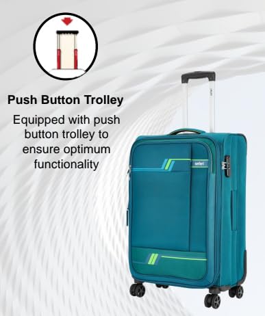 Image of Safari Stream Soft-Sided Polyester 5 Years Warranty 8 Wheel Luggage Set of 3 Trolley Bags (59+71+81 Cm) (Grey)