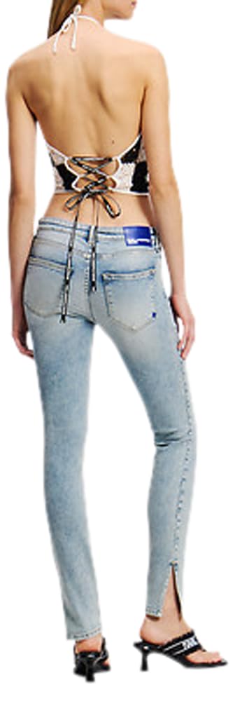 Karl Lagerfeld Jeans Damen High Rise Skinny with Slit Hellblau 2732