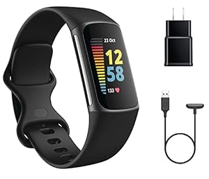 Fitbit Charge 5 Advanced Fitness Tracker with GPS, Heart Rate, Sleep & Health Tracker - Power Bundle with Adapter (Graphite Stainless Steel) — photo 6 of 6