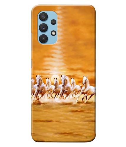 Image of Horse Running Painting Printed Hard Back Case Cover Compatible for Samsung Galaxy A32 (Multicolor) - D1667