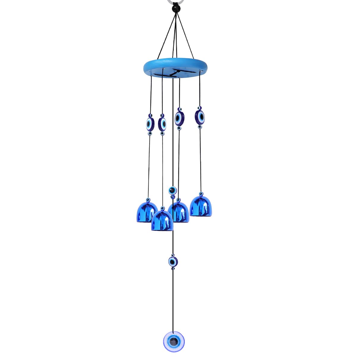 Reiki Crystal Products Fengshui Big Evil Eye Wind Chimes Hanging for Window Balcony Decor Home Endurance Door Decoration, Evil Eye Wind Chimes Bells for Positive Vibrations-image-21
