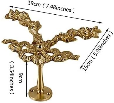 Gold Brass Curtain Holdbacks for Wall, Metal Curtain Tiebacks, Decorative Window Treatment Holders, Set of 2, 19 * 15 * 9cm