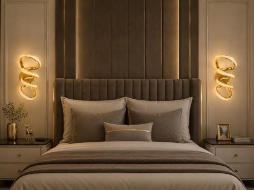 Image of FILLISKA Luxurious LED Wall Lamp for Home with Adjustable Colour Changing Function (1 Year Warranty)(French Gold-1201)