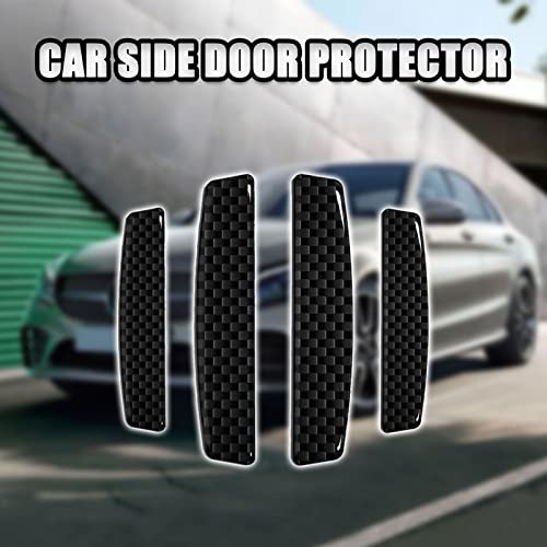 Msyuusr 4 PCS Carbon Fiber Car Door Edge Guard, Universal Car Side Door Edge Guards Protector, Bumper Protector Strips Trim Cover (Black)