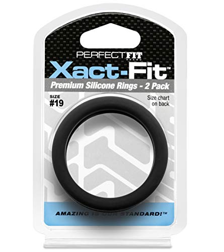PerfectFitBrand #19 Xact-(48 mm diameter) -Fit siliconen penisring set van 2 - zwart, 1 x 350 g) - Afbeelding 3