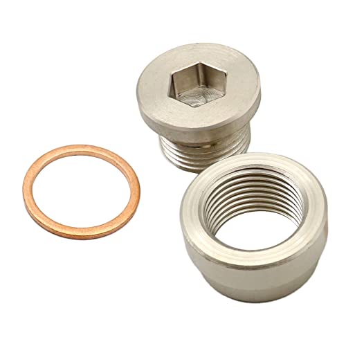 Fzjdsd 12Mm Kit Steel Bung & Steel Plug+Washer Transmission Sump Drain Plug (Weld In) #TOP3