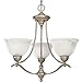 Avalon 3-Light Platinum Mist Chandelier 21.88 W" Progess Lighting P4067-04