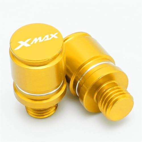 HFMXZHI Spiegelteile Für Yamaha X-MAX 125 200 300 400 Xmax XMAX125 XMAX300 XMAX400 XMAX500 Motorrad Spiegel Loch Stecker Abdeckung Schraube Bolzen M10 (Color : Gold)