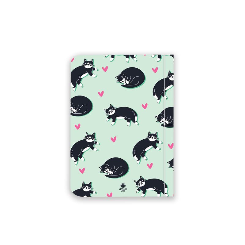 Image of Hard Bound Size A6 Pocket Diary, 50 Pages, 100 GSM, Handy Pocket Notebook, Office & Personal Daily Planner, Hand Illustrations, Soft Cover, Digitally Printed - Cat - Pack of 1