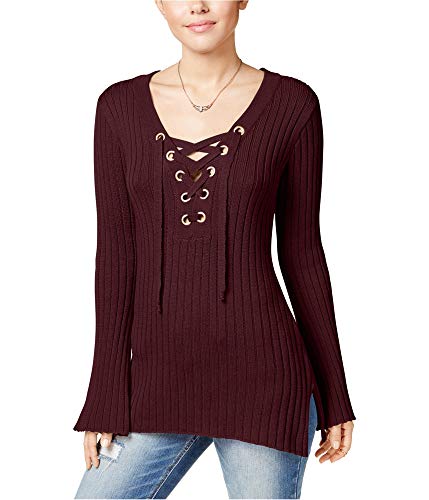 Ultra Flirt Juniors Ribbed Bell Sleeve Sweater Cabernet M