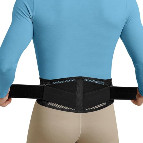 Image of Thin & Lightweight Back Brace for Lower Back Pain Relief - Slim, Breathable Back Support Brace for Sciatica, Herniated Disc - Adjustable Lumbar Support Belt for Men & Women, All Day Comfort
